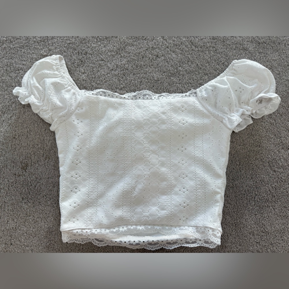 SHEIN White Lace Detail Top - Picture 2 of 3